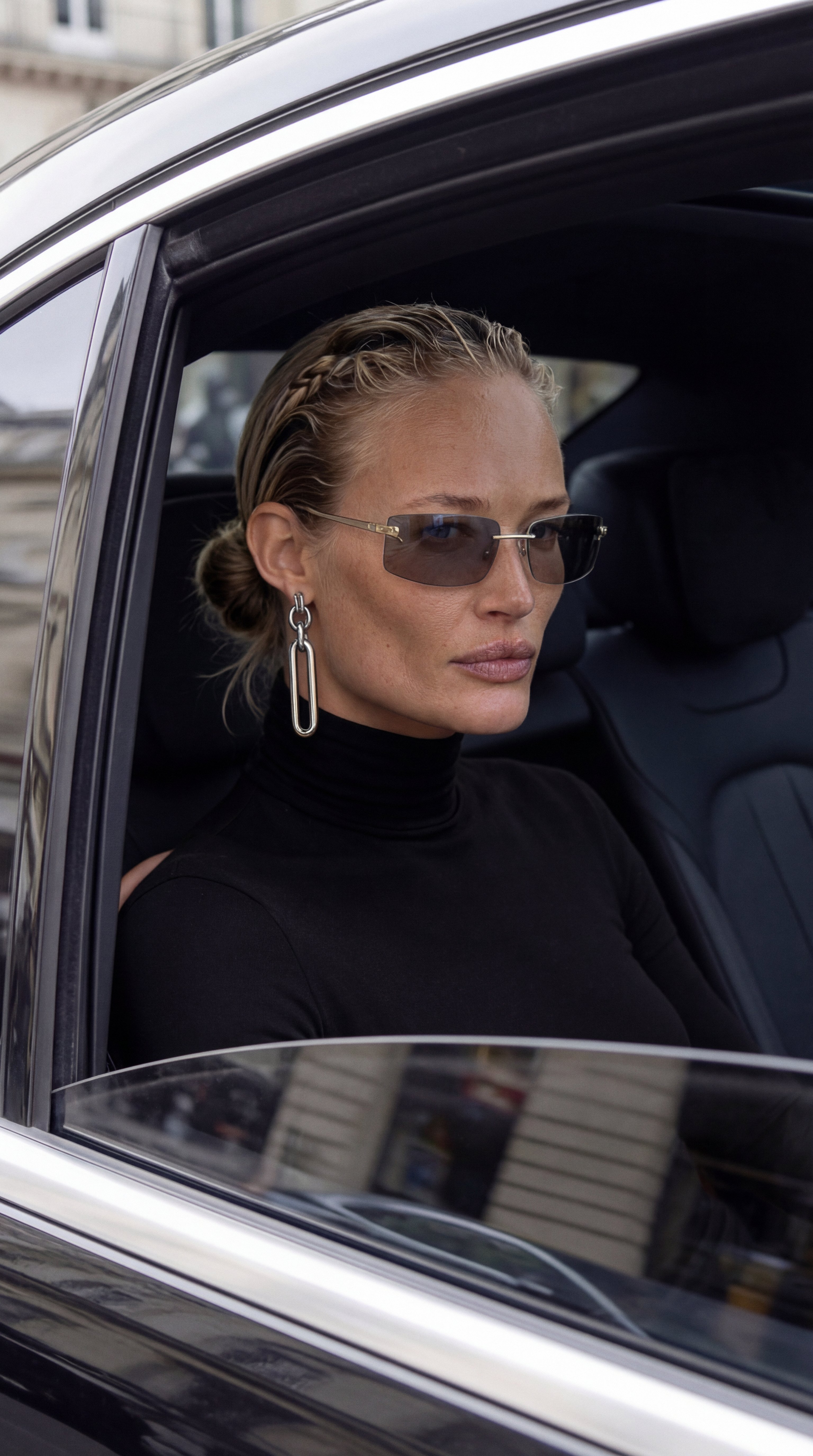 Jewels in Motion — portrait through car window